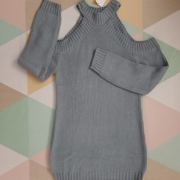 TOBI Mini Sweater Cutout Shoulder Dress size M - Picture 3 of 12